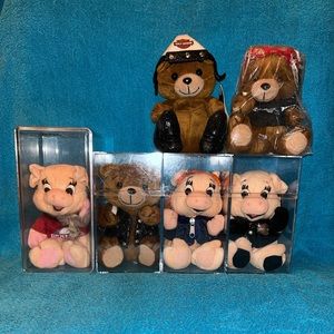 HARLEY DAVIDSON Vintage Bean Bag Plush Animals. Lot of 6. Licensed. Collectible